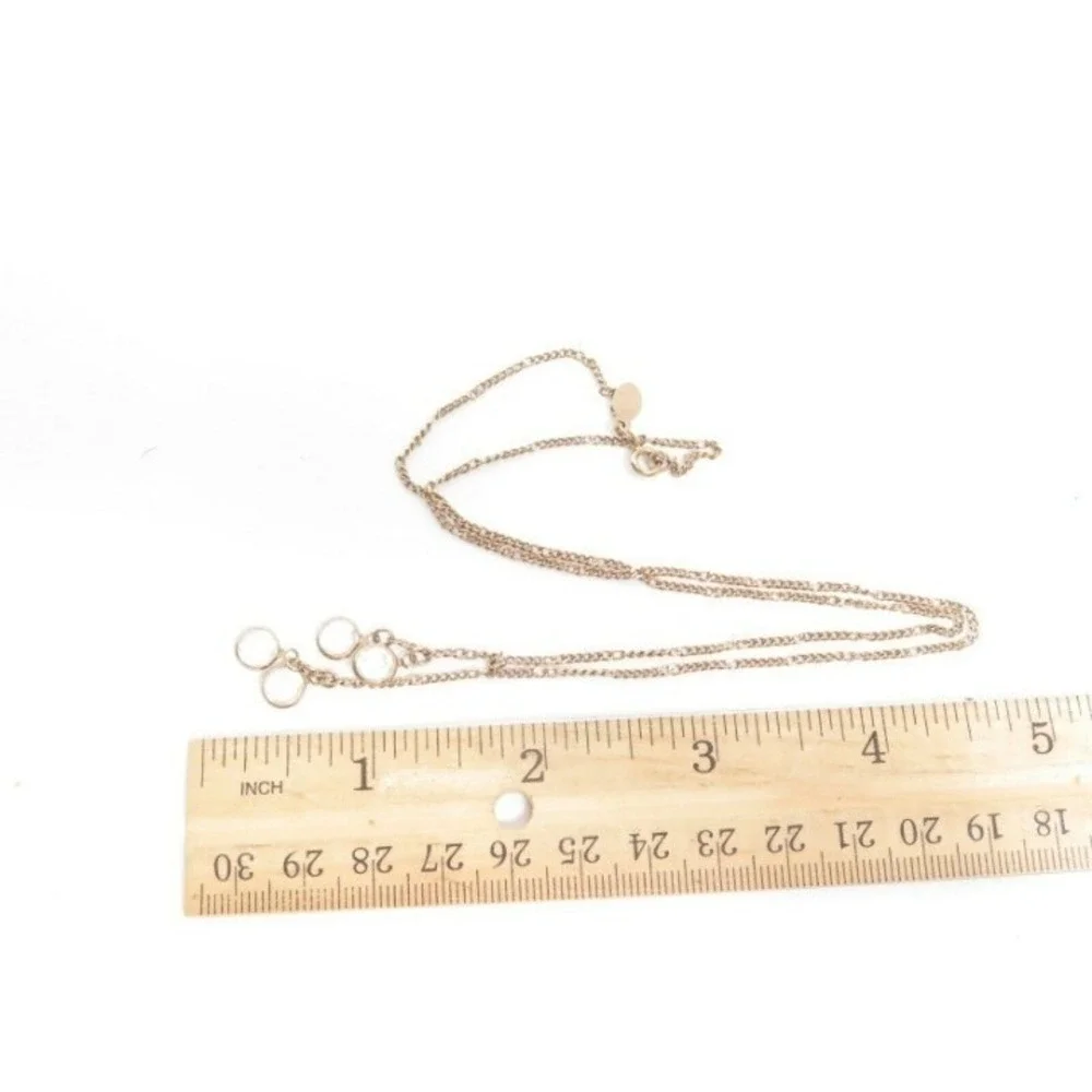 VINTAGE BEZEL SET CLEAR CRYSTAL DANGLE LARIAT STYLE‎ NECKLACE SIGNED AVON